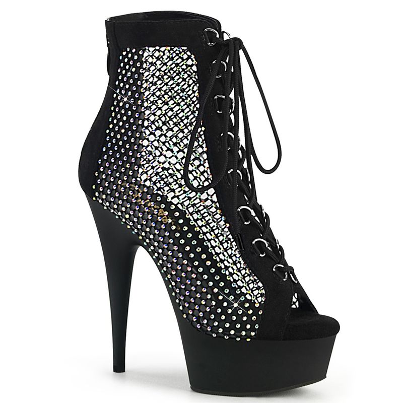 Delight 6&quot; Rhinestone Mesh Ankle Boot