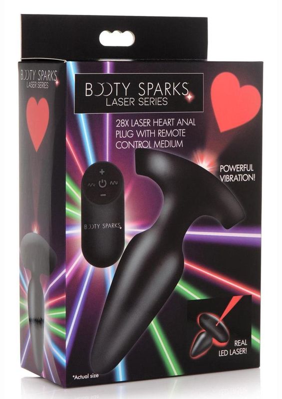 Booty Sparks Laser Heart Vibrating Plug with Remote Control