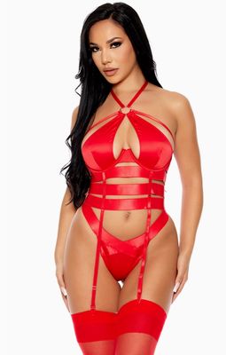 Soft Life Satin Strappy Bustier Set