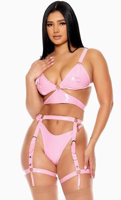 Watch Me Shine Vinyl Lingerie Set