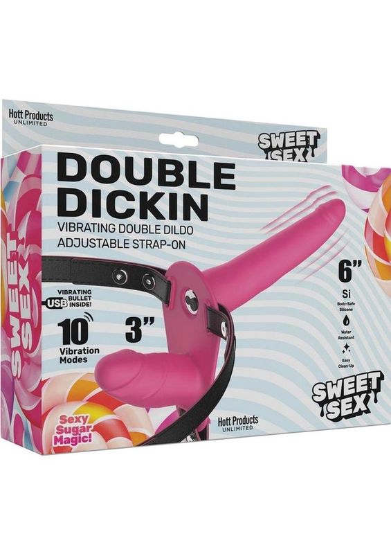 Sweet Sex Double Dickin Vibrating Double Dildo Strap-On