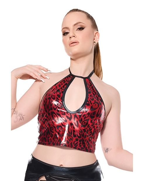 Darque Metallic Wet Look Halter