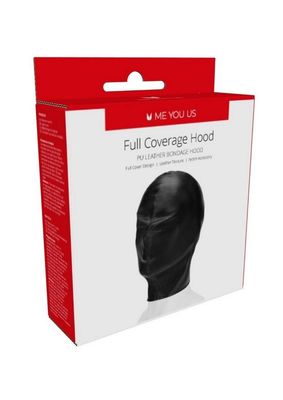 Full Coverage Hood PU Leather Bondage Hood