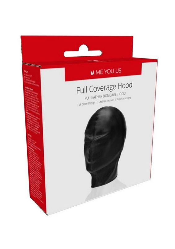 Full Coverage Hood PU Leather Bondage Hood