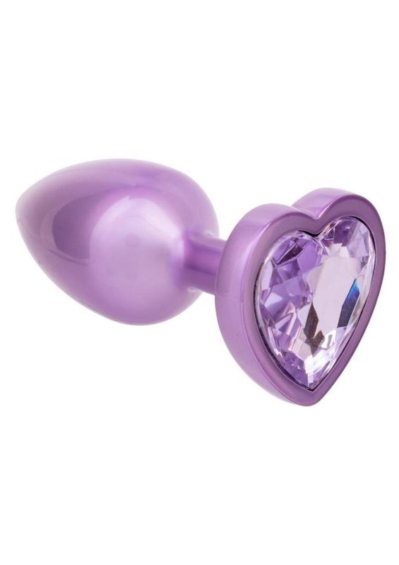 Jewel Amethyst Purple Heart Anal Plug