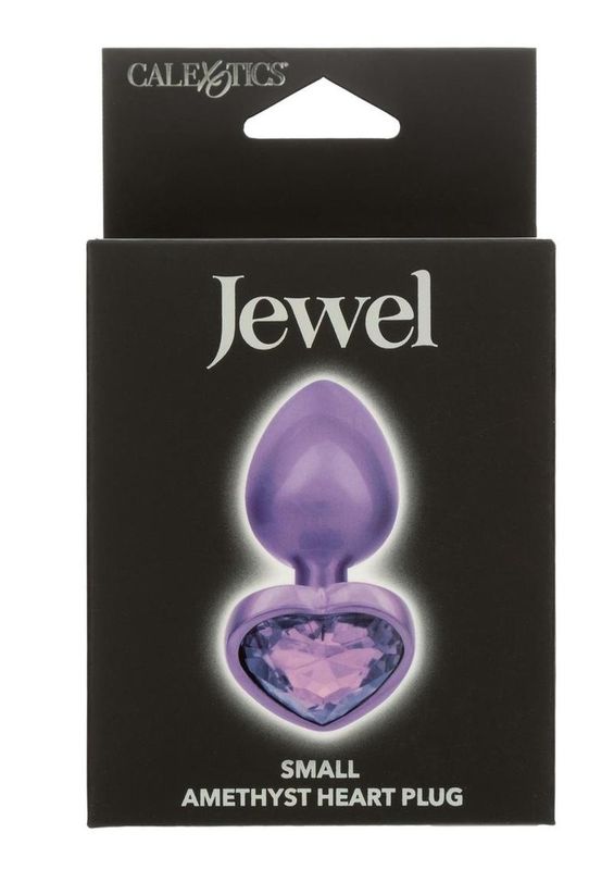 Jewel Amethyst Purple Heart Anal Plug