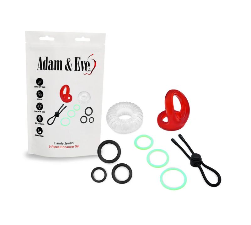 Adam &amp; Eve Family Jewels 9 Pc Enhancer Set