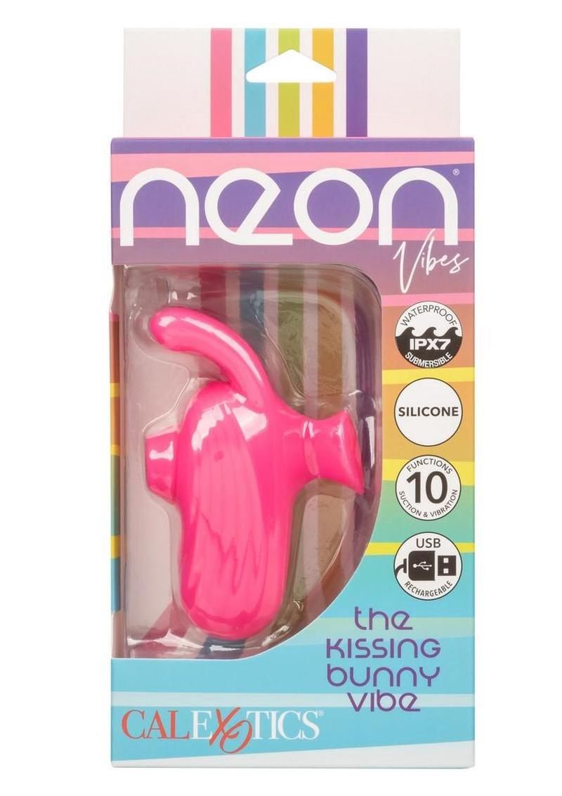 Neon Vibes Kissing Bunny Rechargeable Silicone Vibrator