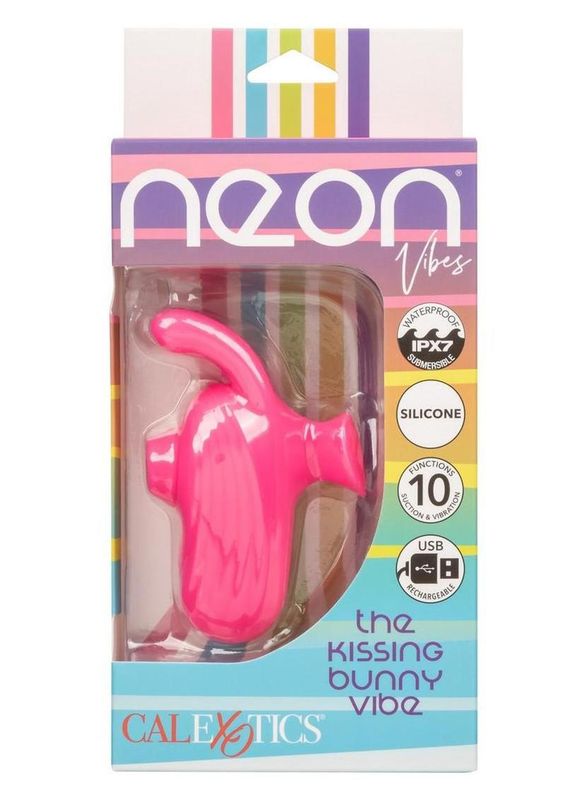 Neon Vibes Kissing Bunny Rechargeable Silicone Vibrator