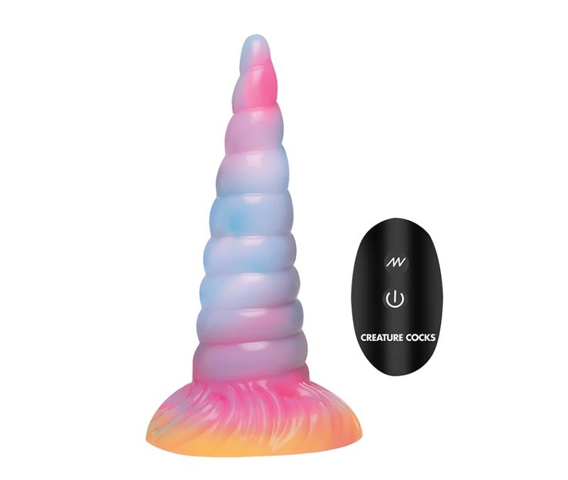 Creature Cocks Unicorn Glow-in-the-Dark Vibrating Silicone Dildo