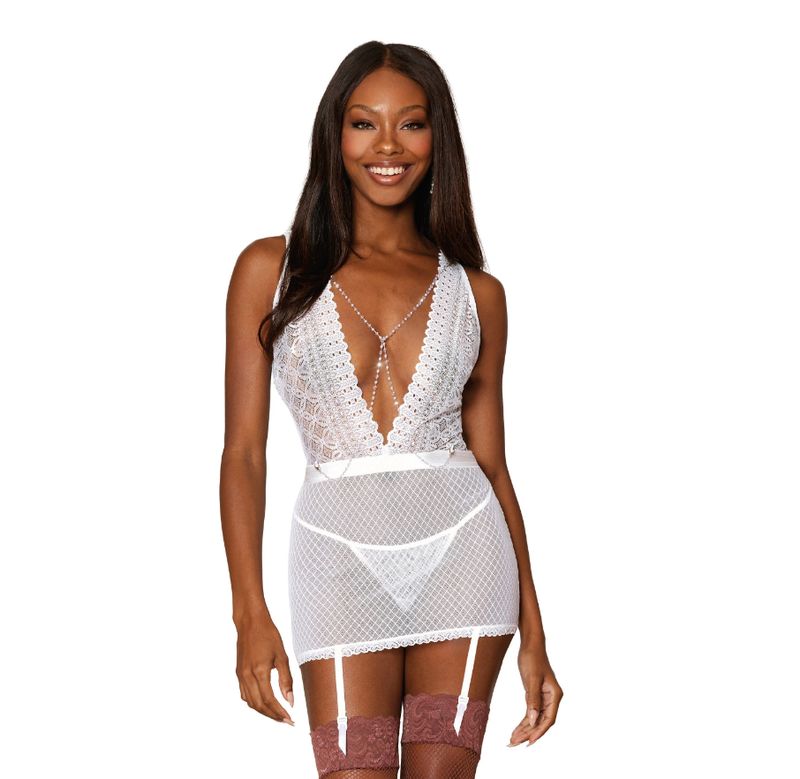 Diamond Mesh Garter Slip
