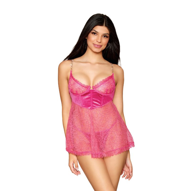 Delicate Corded Velvet Babydoll