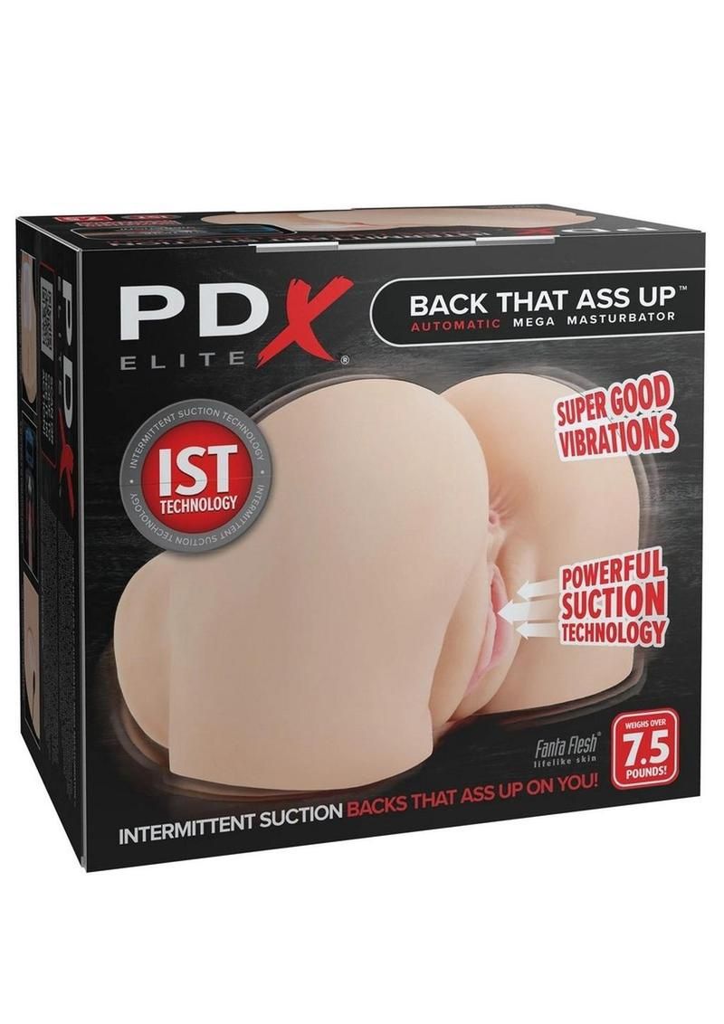 PDX Elite Back That Ass Up Automatic Rechargeable Mega Masturbator, Color: Vanilla