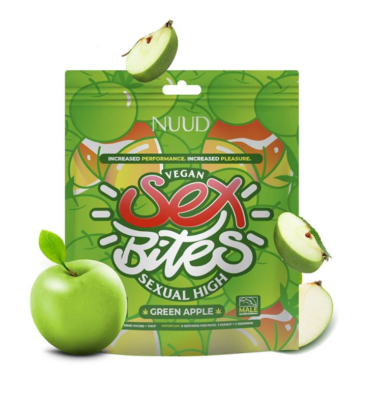 NUUD Sex Bites Male Aphrodisiac Gummies Sour Apple