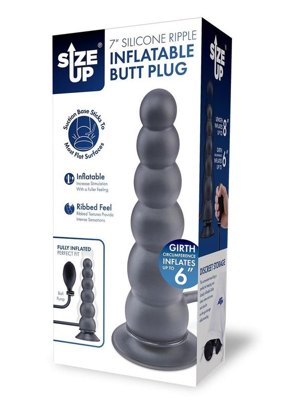 Size Up 7&quot; Ripple Inflatable Butt Plug