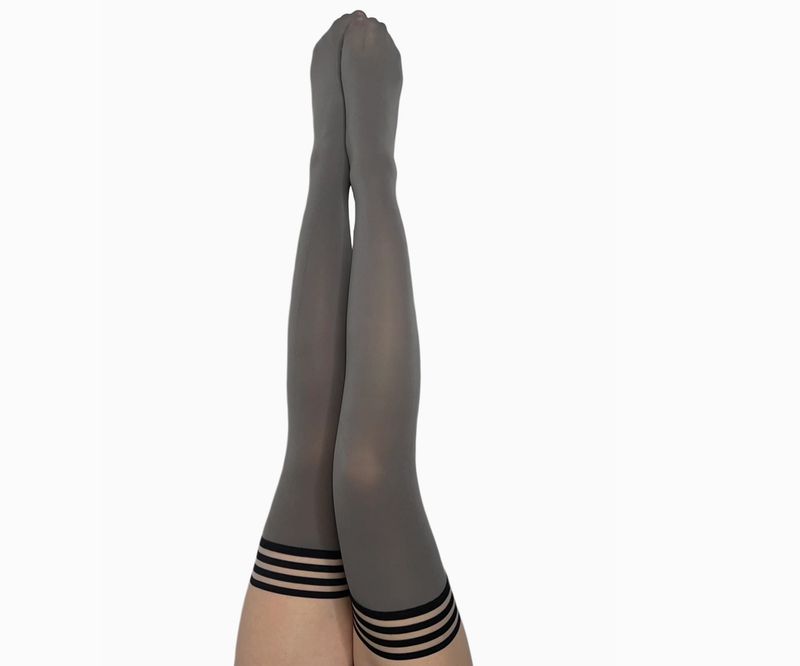 Kix&#39;ies Sierra Grey Opaque Thigh Highs