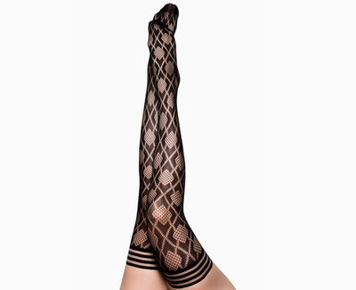 Kix&#39;ies Elle Patterned Fishnet Thigh Highs