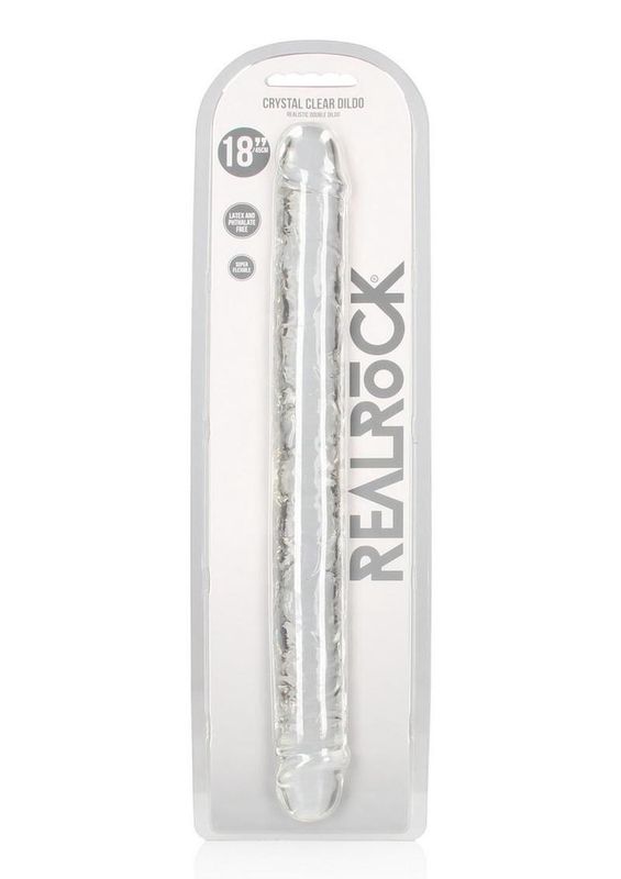 RealRock Crystal Clear 18&quot; Double Dong