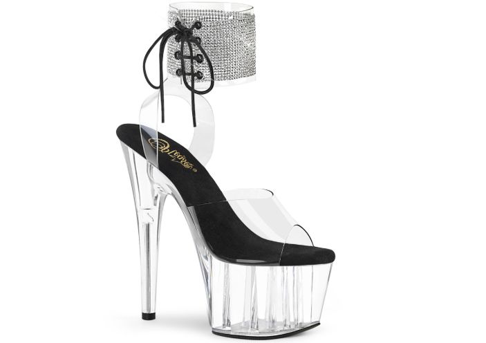 Adore 7&quot; Clear Rhinestone Platform Sandal