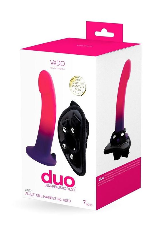VeDO Duo Silicone Dildo  with Harness