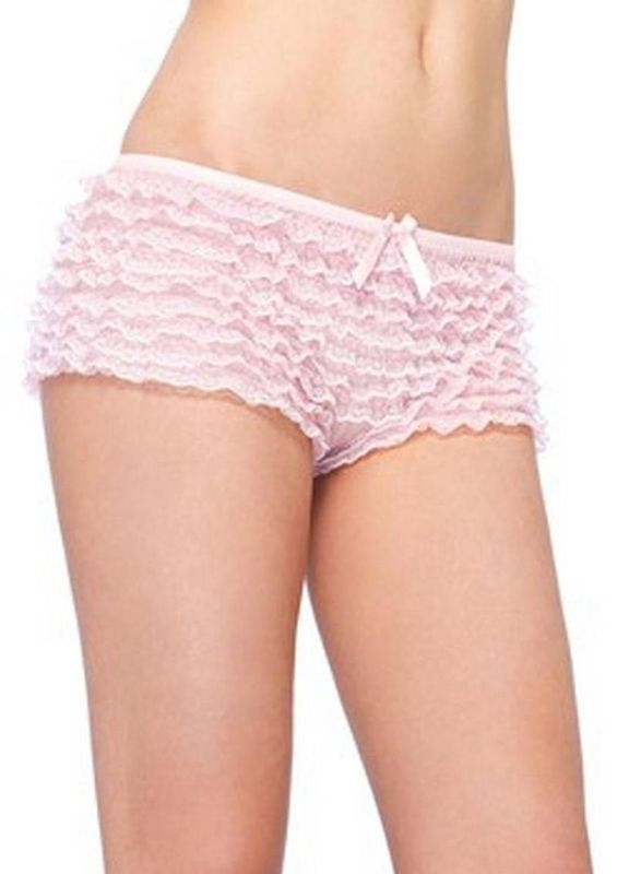 Micromesh Lace Ruffle Tanga Boy Shorts