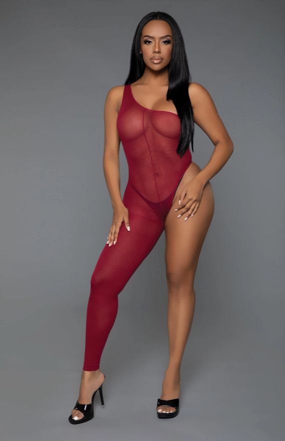 Tell Me You&#39;re Mine Bodystocking, Color: Burgundy