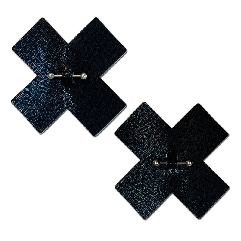 Pastease Liquid Black Barbell Pierced Pasties