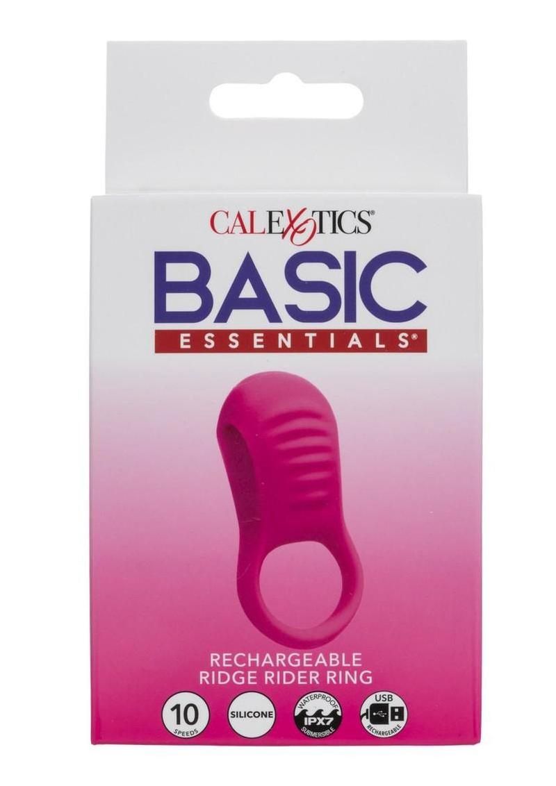 Basic Essentials Rechargeable Ridge Rider Silicone Cock Ring