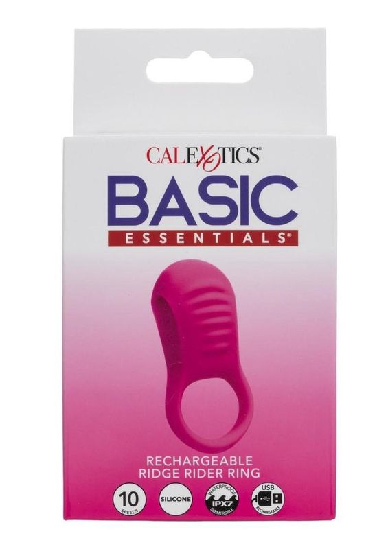Basic Essentials Rechargeable Ridge Rider Silicone Cock Ring