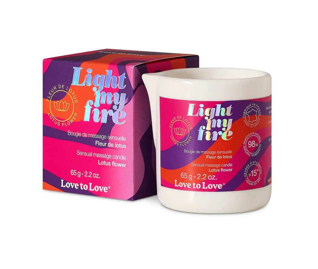 Love to Love Light My Fire Sensual Massage Candle - Lotus Flower