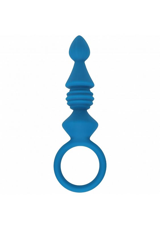 LEVELZ  Ribbed Silicone Anal Probe with Loop