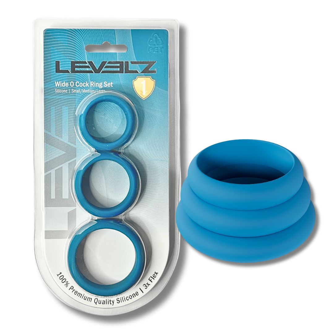 LEVELZ  Wide O Silicone Cock Ring Set of 3 (30mm, 35mm, 42mm)