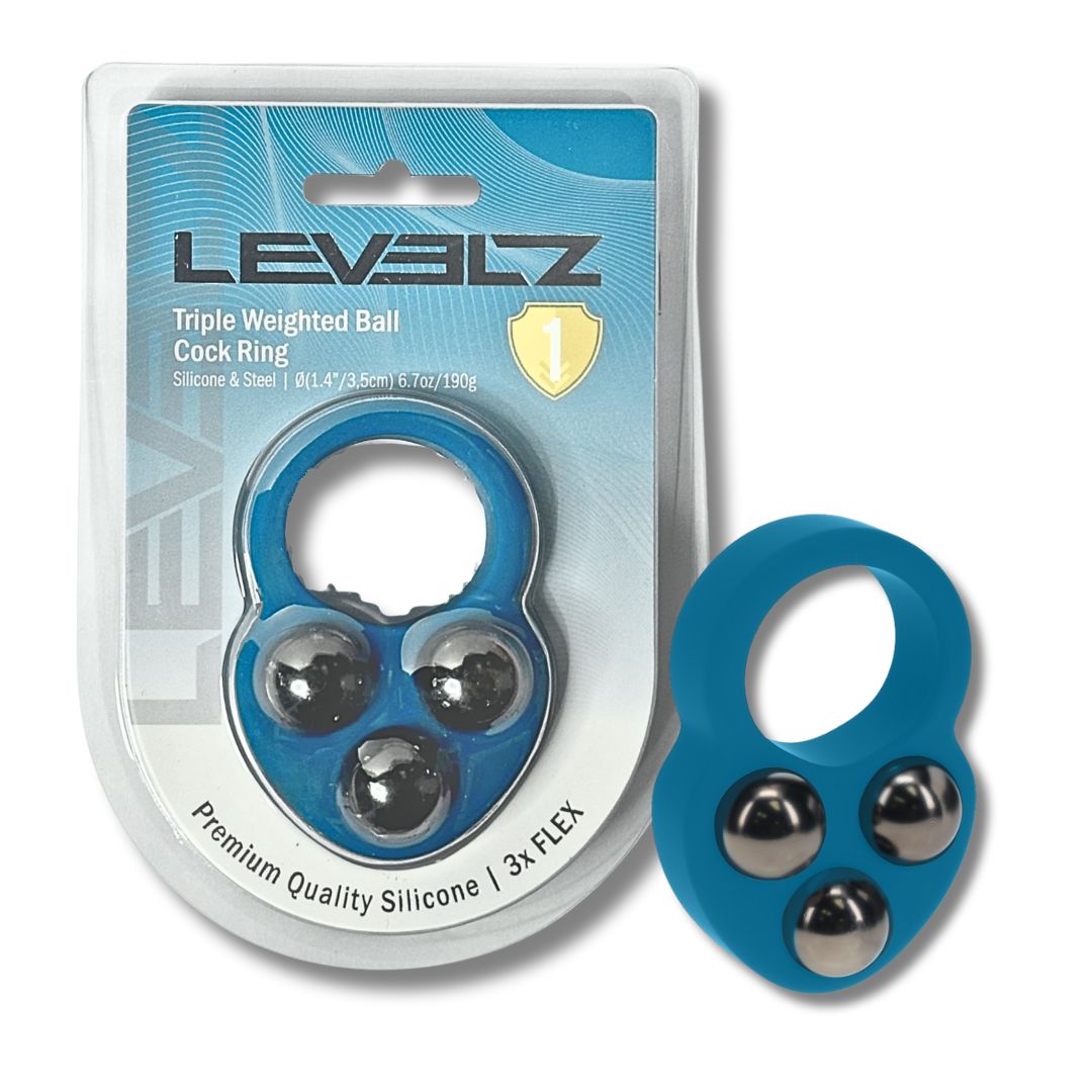 LEVELZ Liquid Silicone Triple Weighted Ball Cock Ring