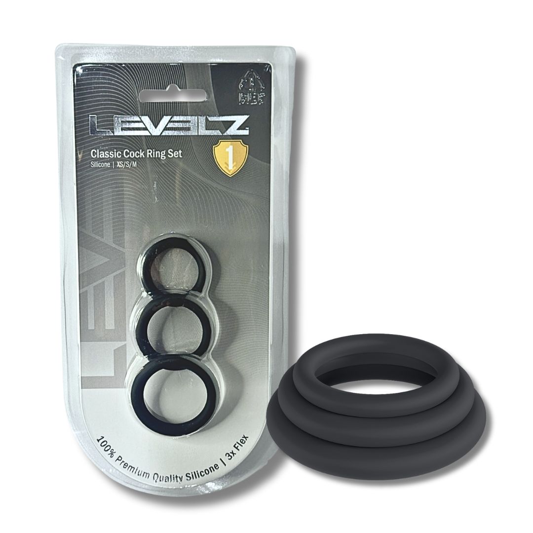 LEVELZ Classic Silicone Cock Ring Set of 3 (XS/S/M)