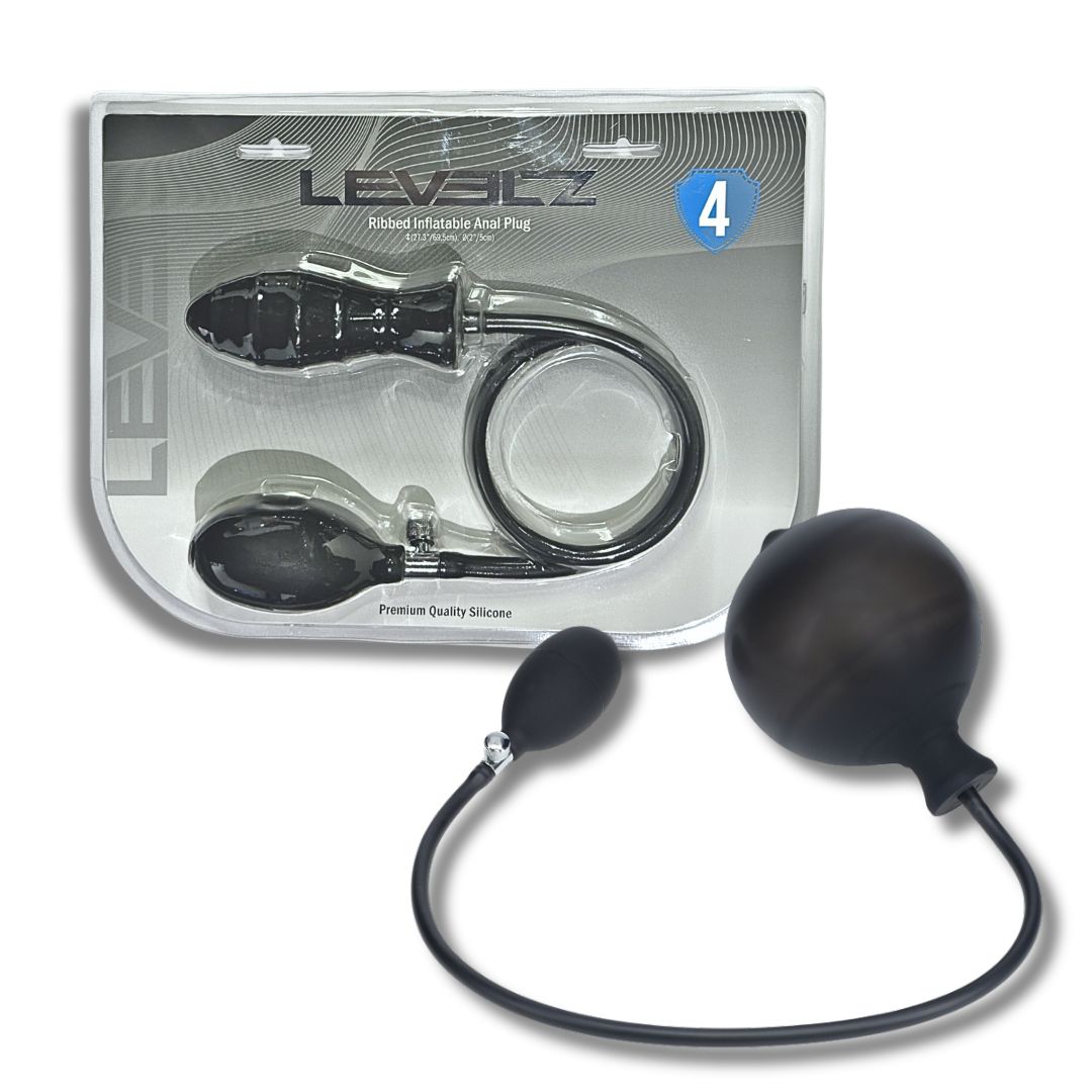 LEVELZ  Ribbed Inflatable Silicone Anal Plug