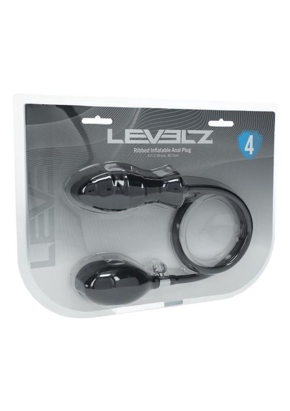 LEVELZ  Ribbed Inflatable Silicone Anal Plug