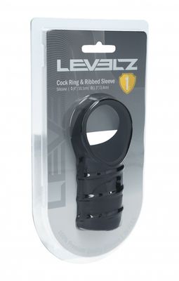 LEVELZ  Silicone Cock Ring &amp; Ribbed Sleeve