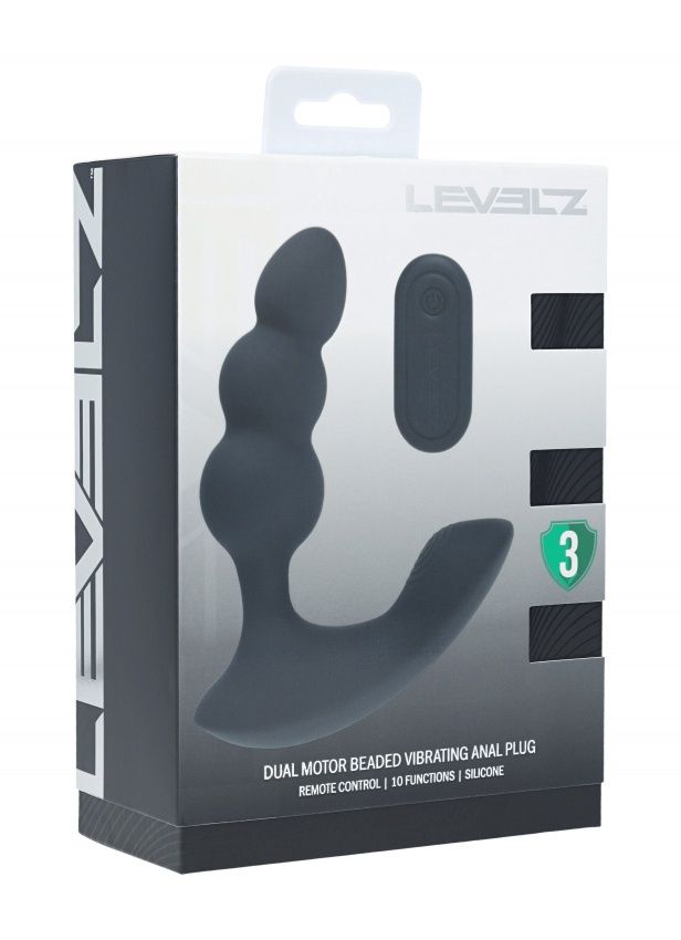 LEVELZ  Dual Motor Remote Control Beaded Vibrating Prostate Stimulator