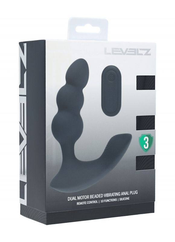 LEVELZ  Dual Motor Remote Control Beaded Vibrating Prostate Stimulator