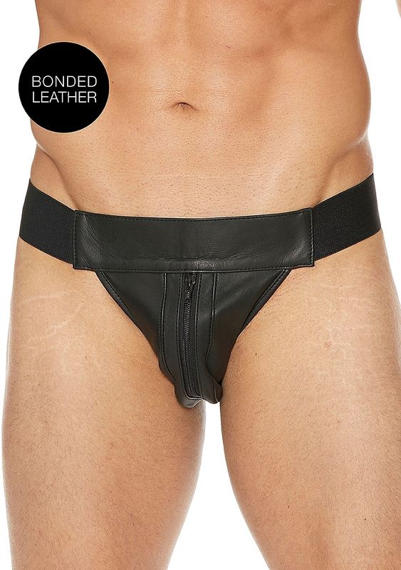 Bonded Leather Zip Jock