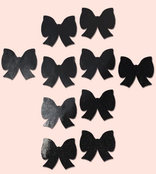 Mini Body Pasties 10 Pack Faux Leather Bows