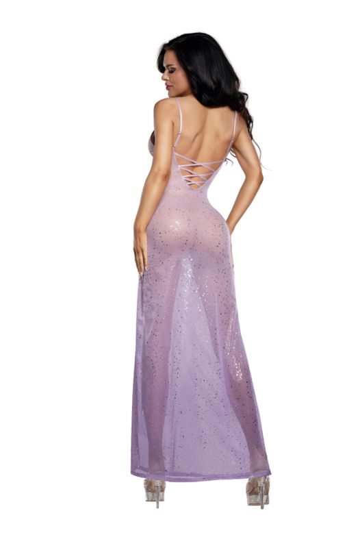 Ombre Glitter Mesh Gown