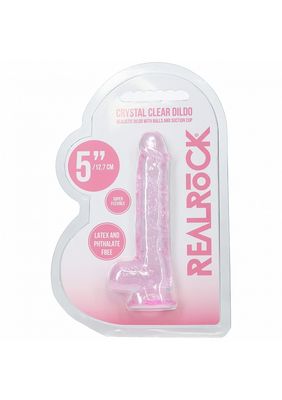 Realrock Crystal Clear 5&quot; Dildo with Balls