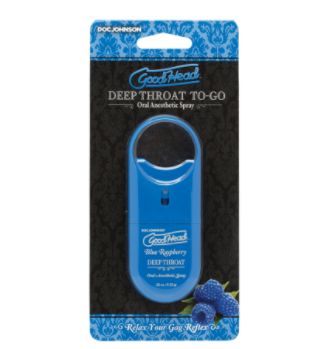 Goodhead Deep Throat To Go-Oral Anesthetic Spray, Flavor: Blue Raspberry