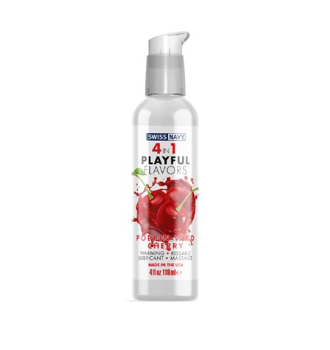 Swiss Navy 4 In 1 Flavored Lubricant - Poppin Wild Cherry, Size: 4 oz