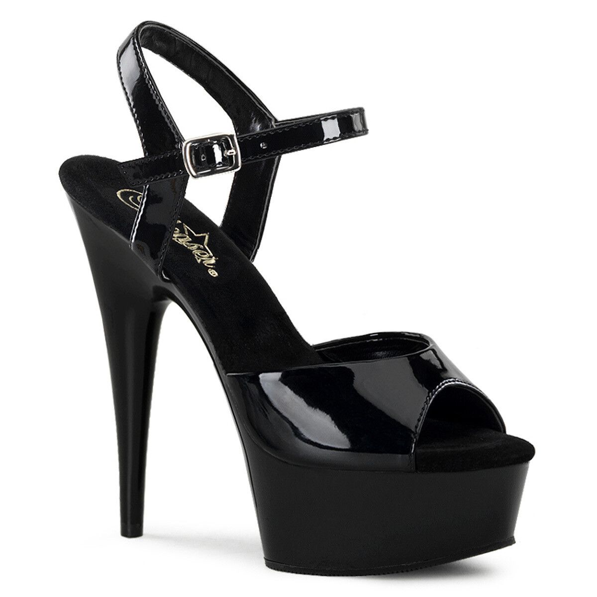 Delight 6" Classic Black Sandal, Size: 6