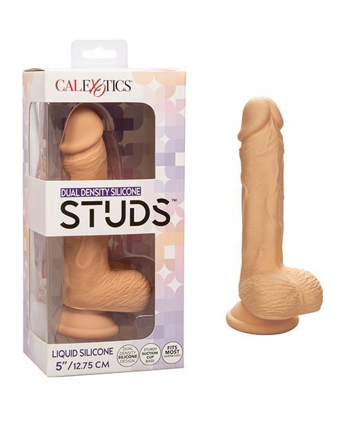Silicone Studs Dual Density with Suction Cup Base 5", Color: Vanilla