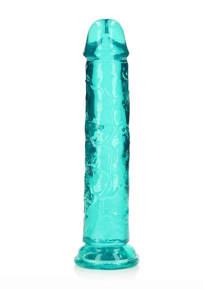 RealRock Crystal Clear 8" Dildo, Color: Turquoise