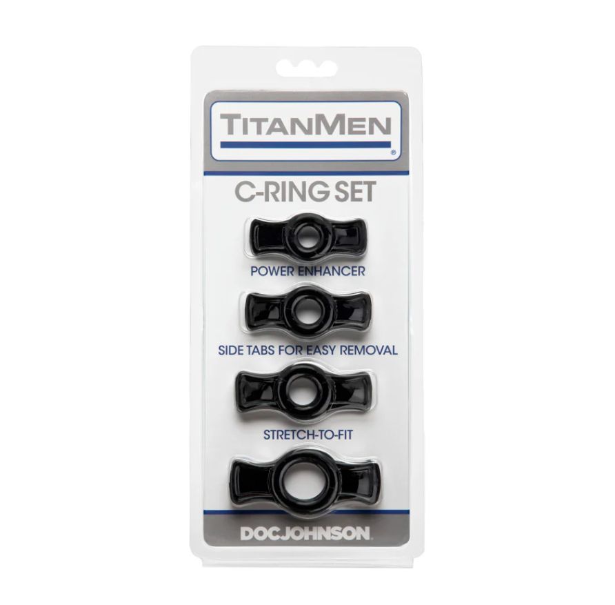 TitanMen Stretch-To-Fit Cock Rings (4 Piece Kit)