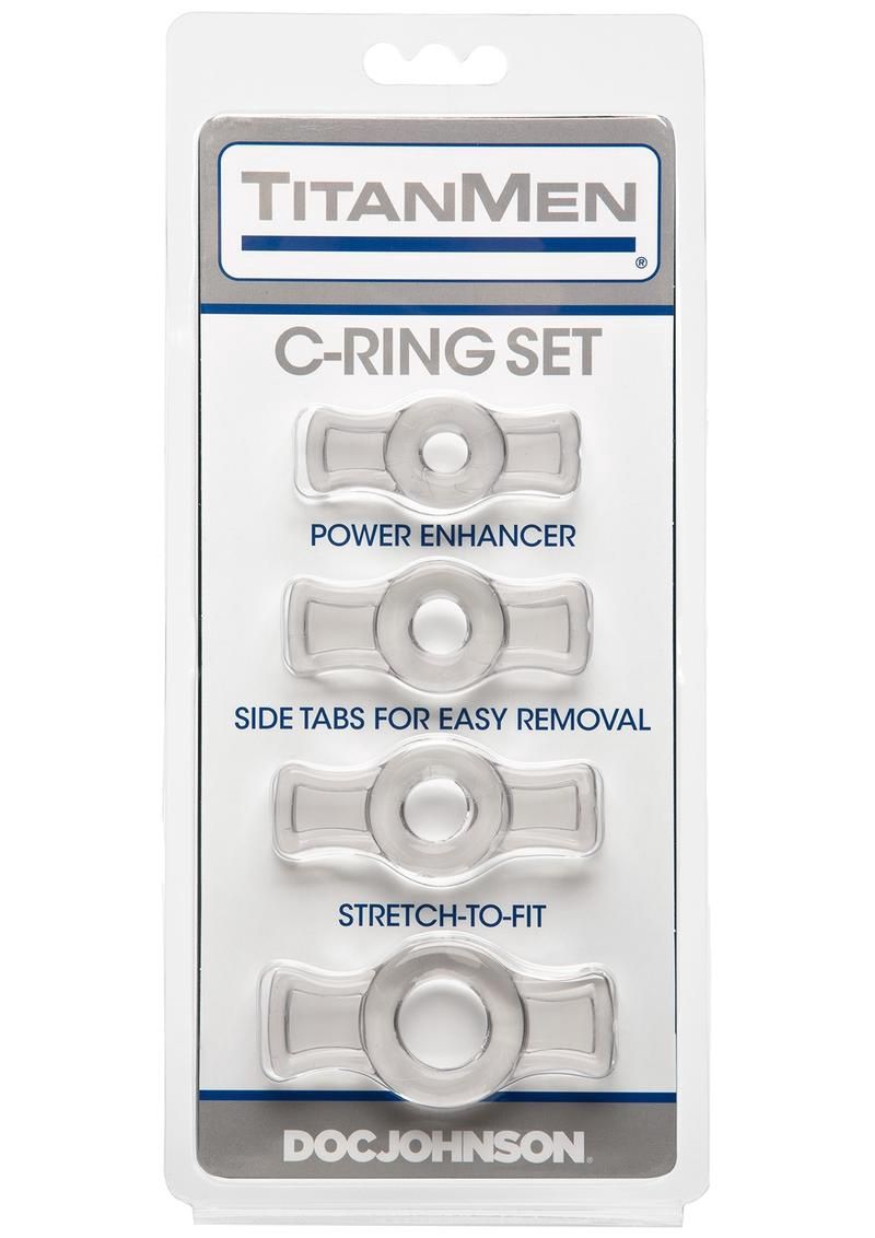 TitanMen Stretch-To-Fit Cock Rings (4 Piece Kit)